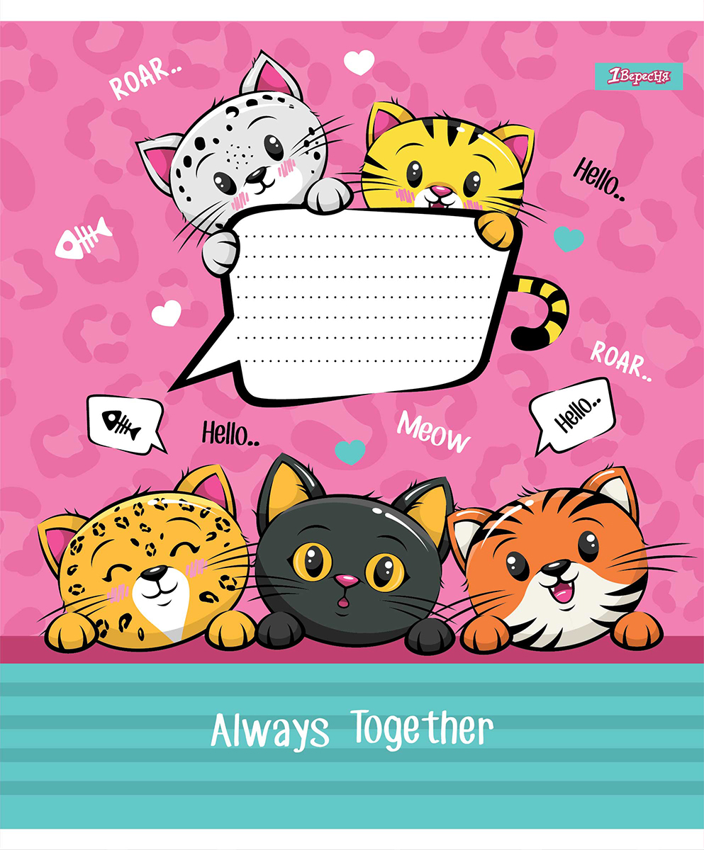 Зошит А5/12 арк лінія 1В Cute kittens, 765791