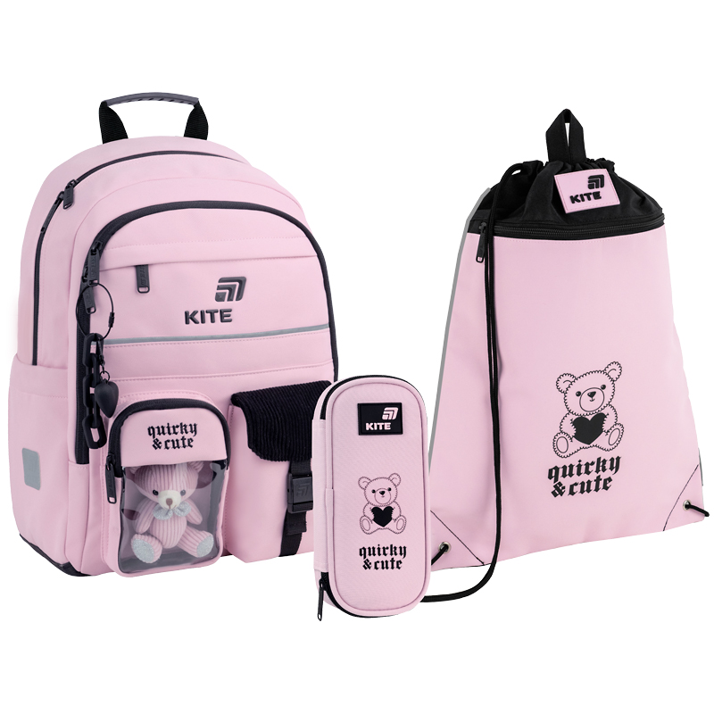 Набір рюкзак + пенал + сумка для взуття Kite SET_K26-584M-1 Quirky&Cute