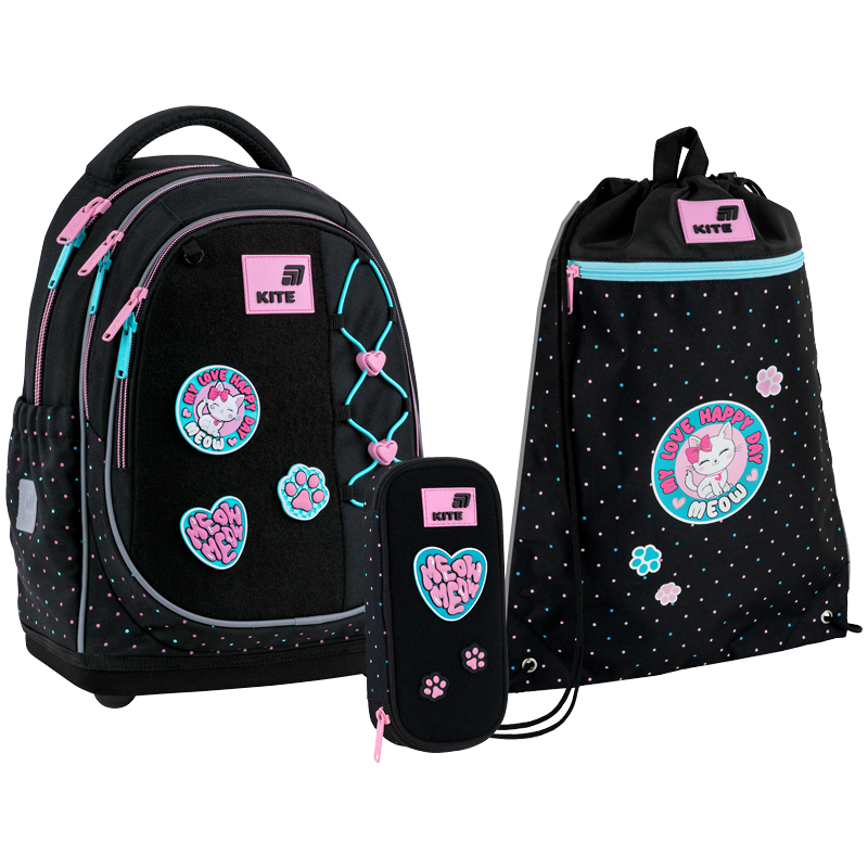 Набір рюкзак + пенал + сумка для взуття Kite SET_K26-724S-1 Pretty Kitty