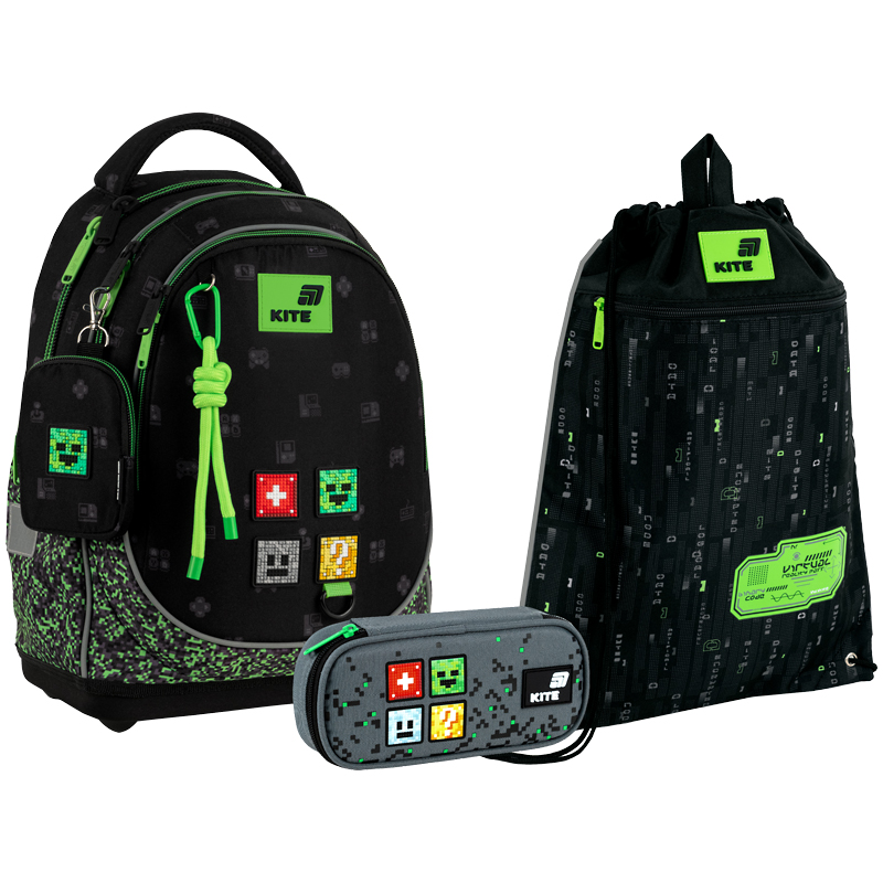 Набір рюкзак + пенал + сумка для взуття Kite SET_K26-724S-4 Pixel