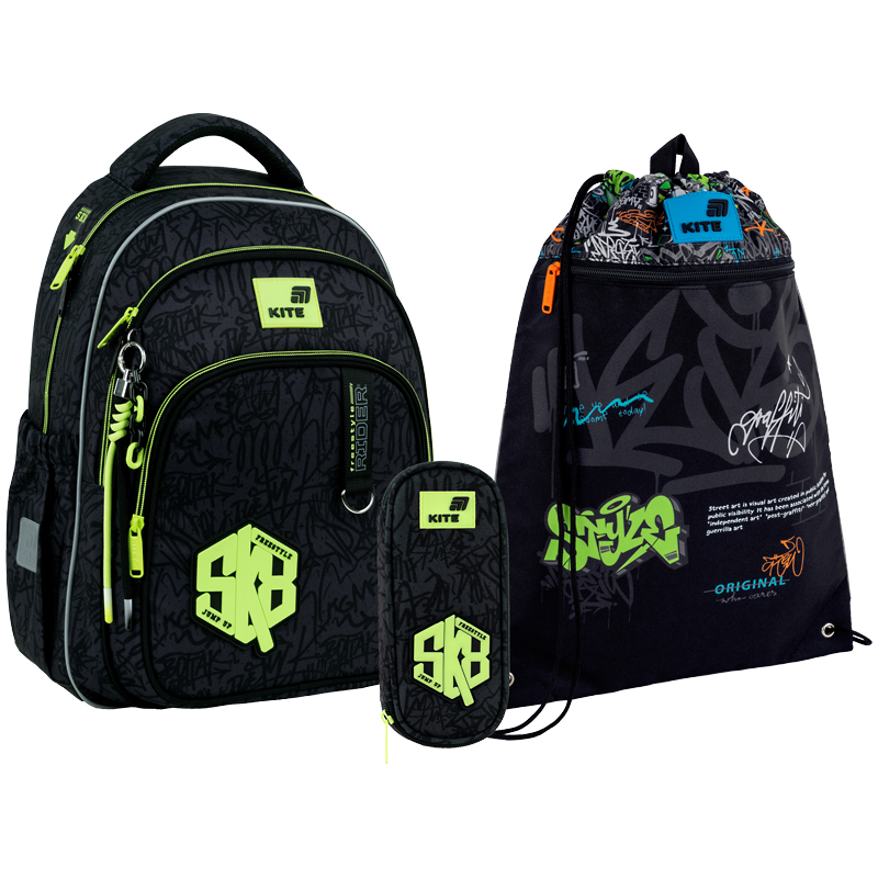 Набір рюкзак + пенал + сумка для взуття Kite SET_K26-763M-3 SK8