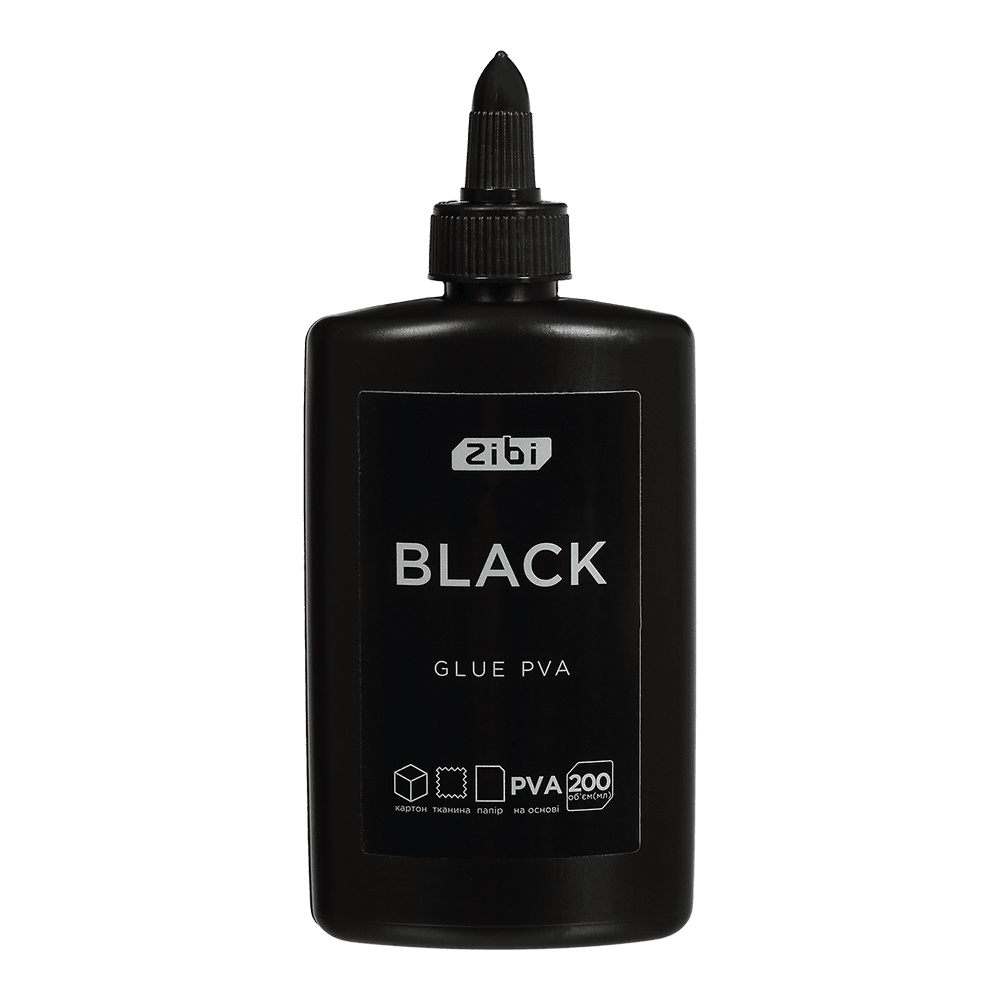 Клей ПВА  BLACK ,200 мл ковпачок-дозатор, ZB.6109