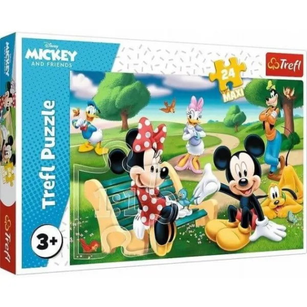 Пазли Trefl Мишка Мікі серед друзів / Disney Standard Characters 24 елемента 60х40 см, 14344