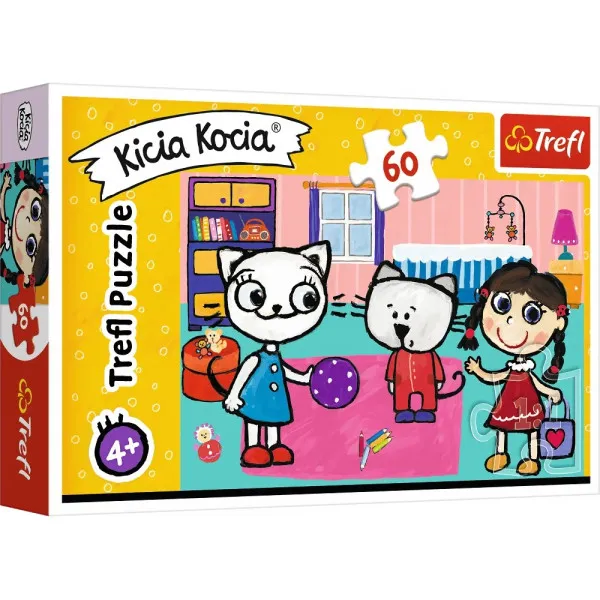 Пазли Trefl Кітті Коча та кошенятка 60 елементів 33х22 см. 17343