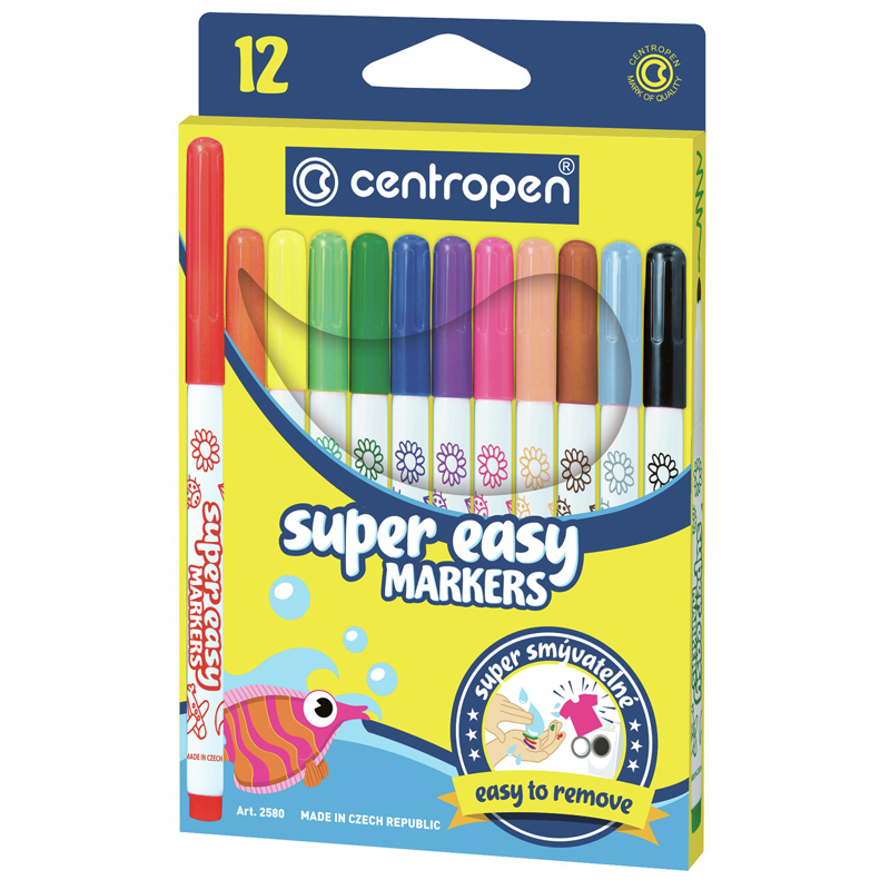 Фломастери 2580 Super Easy набір 12шт. Centropen