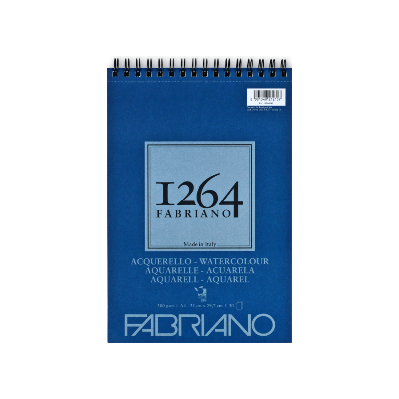 Альбом на спіралі для акварелі 1264 А4, 300г/м2, 30л, СР, 25% бавовни, Fabriano