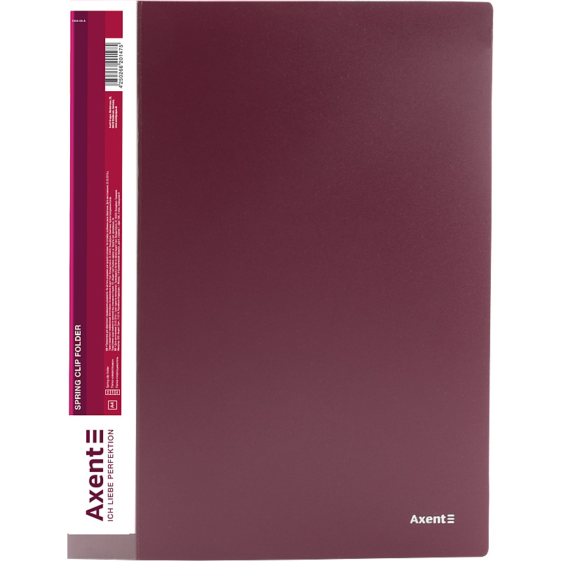 Папка-швидкозшивач A4, пласт. з боковою кишенею, бордовий, 1304-04-A