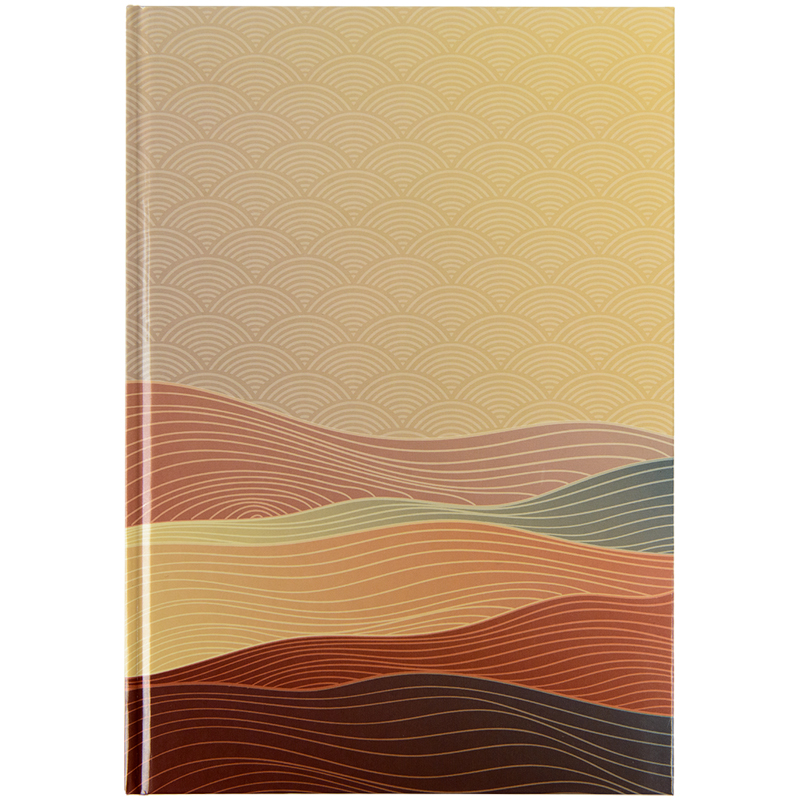 Книга записна А4, 96арк., кліт, тверда обкл., Waves, бронзова 8422-563-A