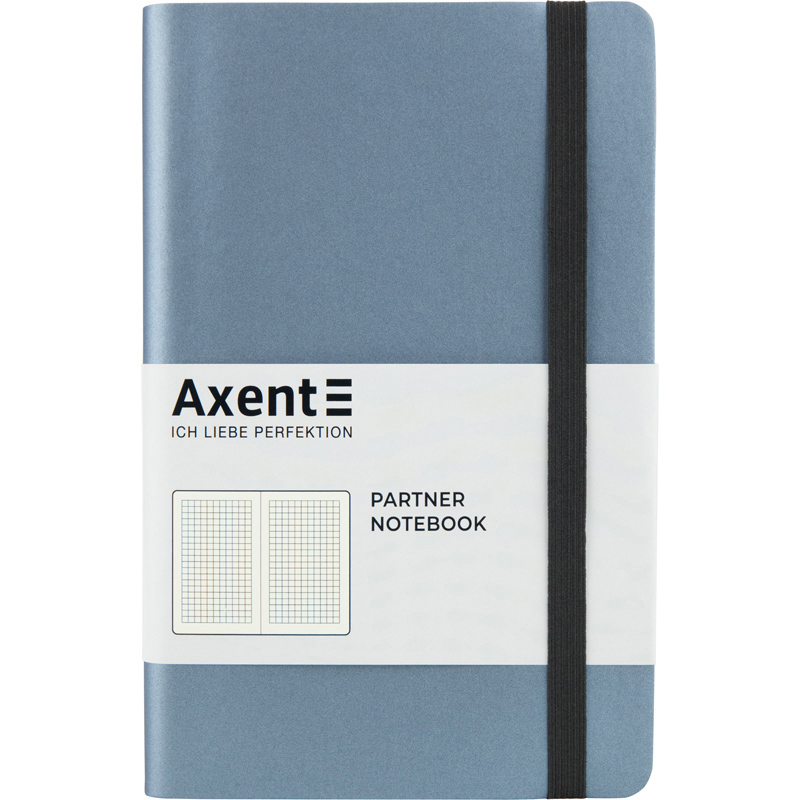 Книга записна Partner Soft, 125*195, 96арк, кліт, срібн-синя 8206-14-A