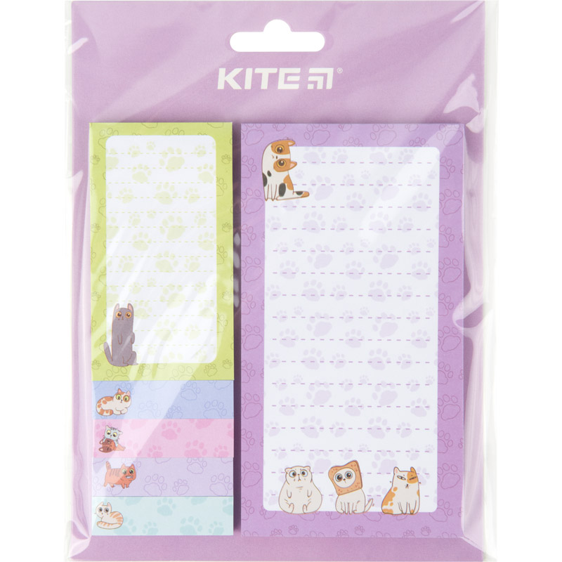 Блок паперу з клейким шаром, набір Bread cat K22-299-1 Kite