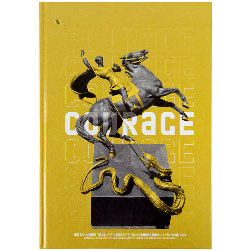 Книга записна А4, 96арк., кліт, тверда обкл., Courage, жовта 8422-552-A