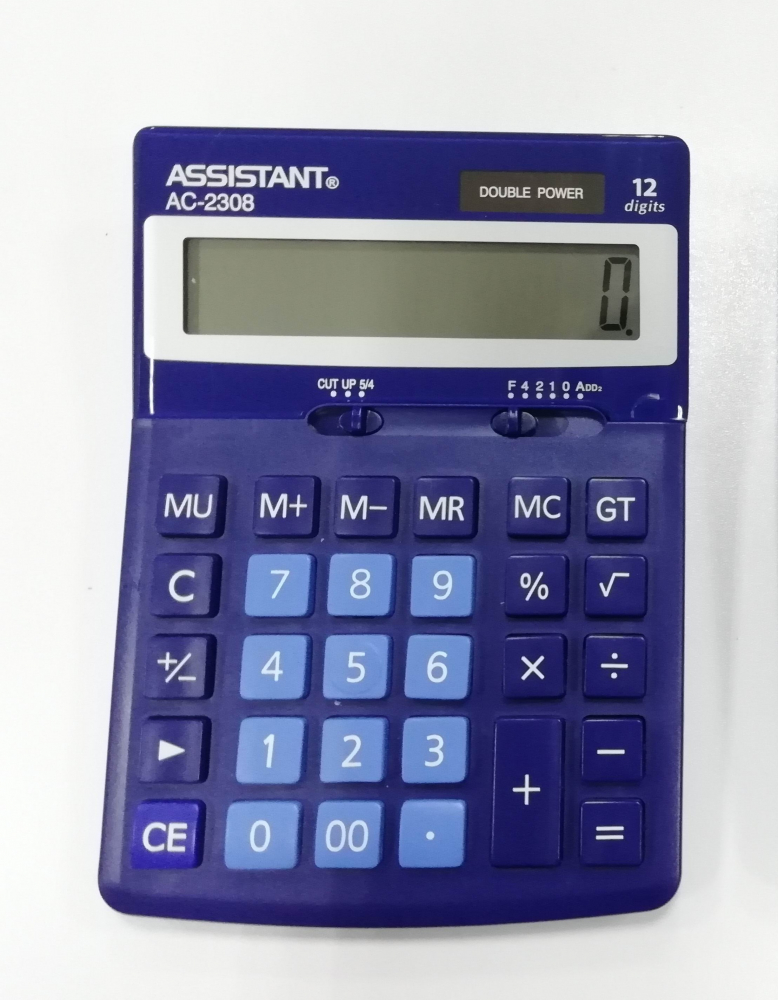 Калькулятор настільний, 12 розрядів, AC-2308, Assistant ( синій, чорний )