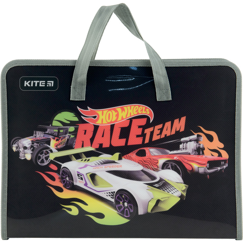 Папка-портфель на блискавці, 1 відділ., A4, Hot Wheels HW22-202 Kite