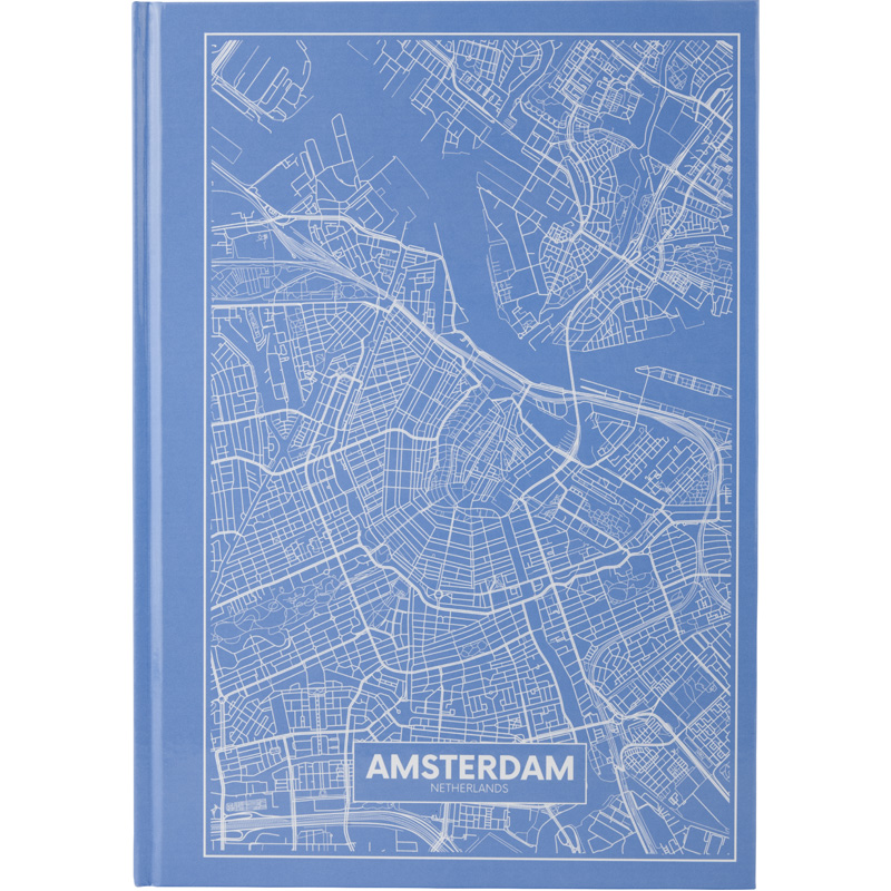 Книга записна А4, 96арк., кліт, тверда обкл., Mars Amsterdam, блакитна 8422-507-A