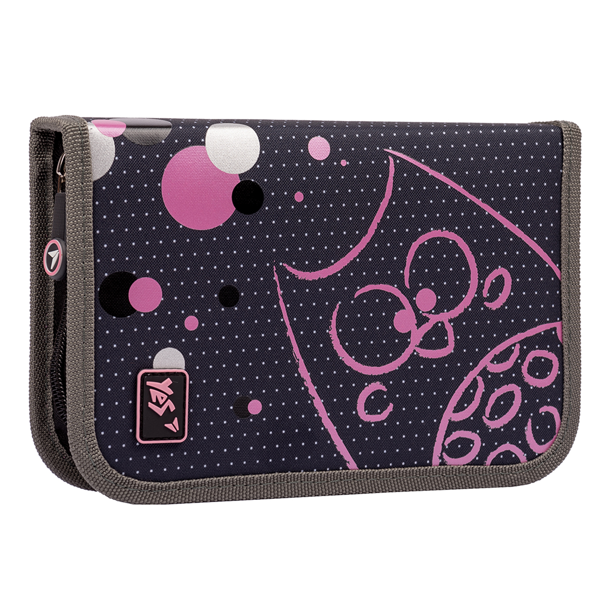 Пенал твердий YES одинарний з двома клапанами HP-04 Bubu, чорний 533069 Пенал твердий YES одинарний з двома клапанами HP-04 Bubu, чорний 533069