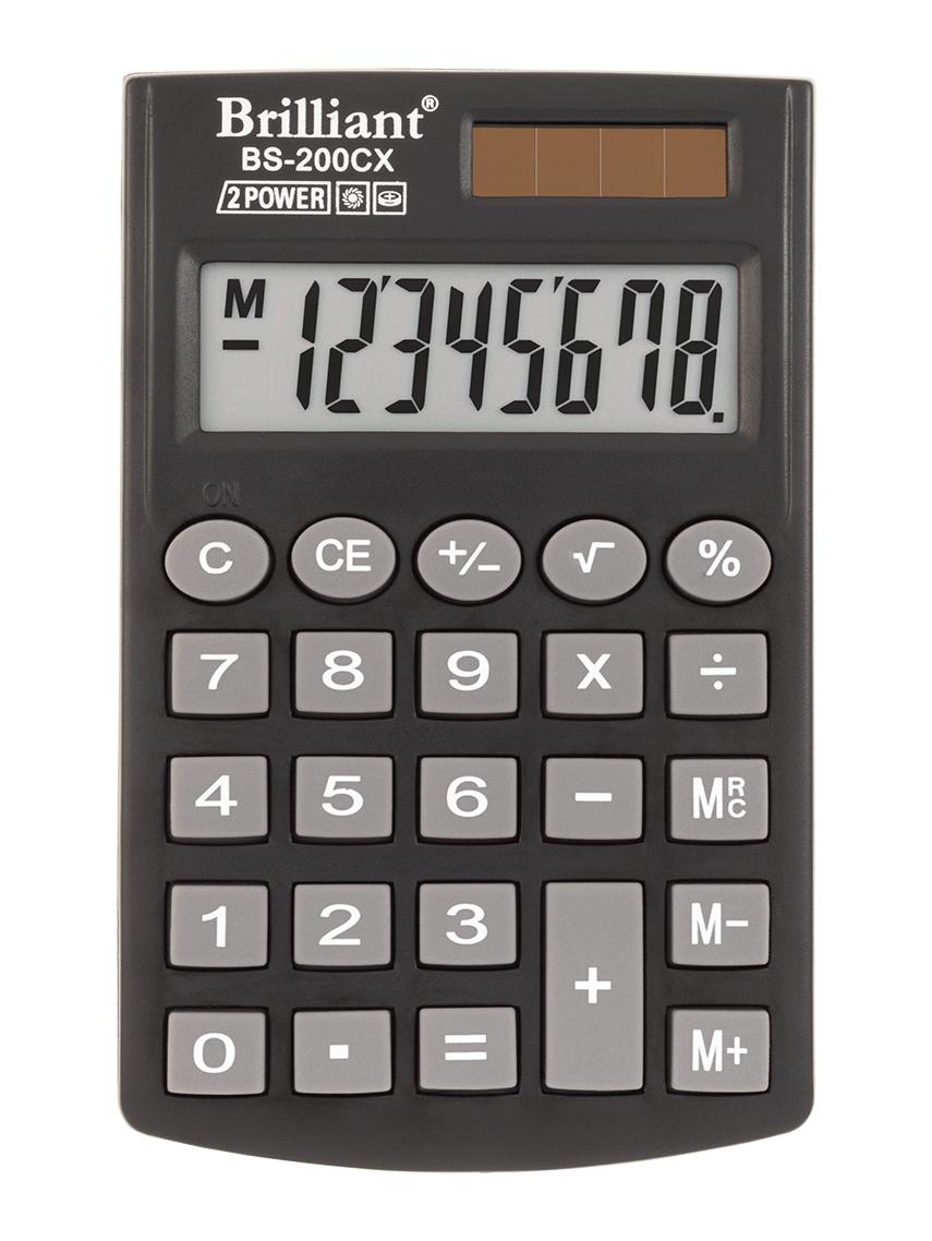 Калькулятор кишеньковий BS-200CX, 8 розрядів, 2-живл.