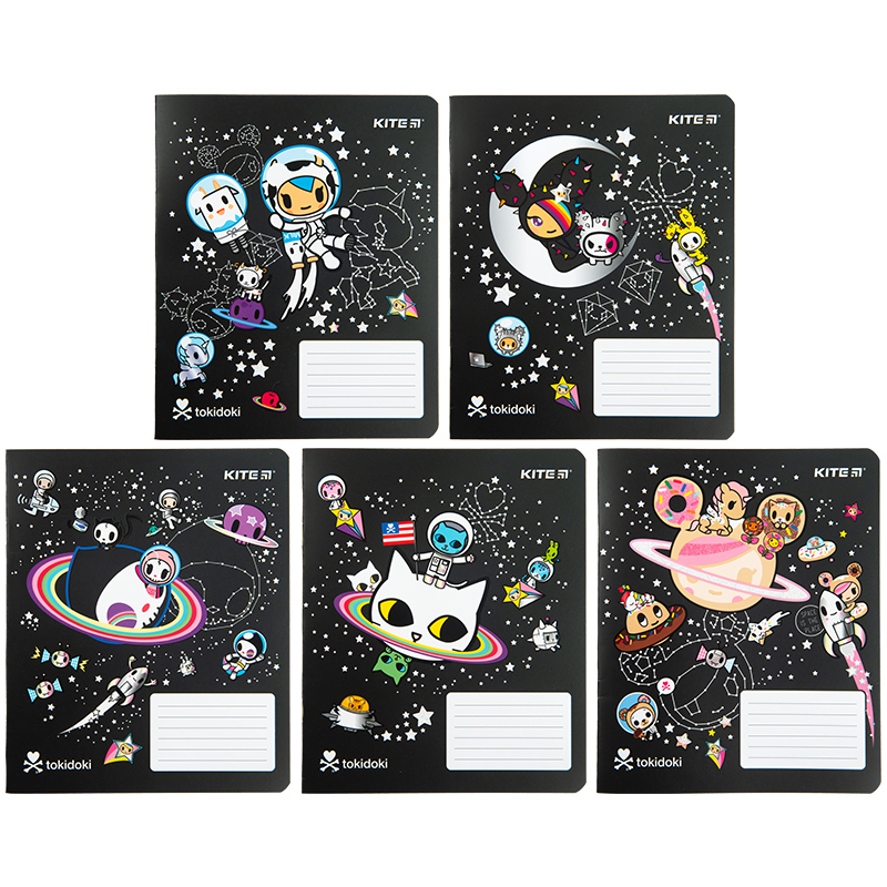 Зошит 18 арк., лінія, УФ лак + глітер, tokidoki TK23-237 Kite