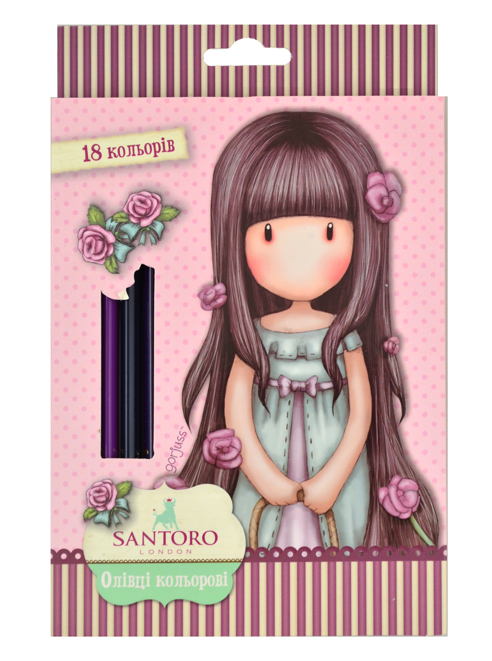 Олівці кольорові тригранні, 18 шт. Santoro Rosebud, 290567 YES