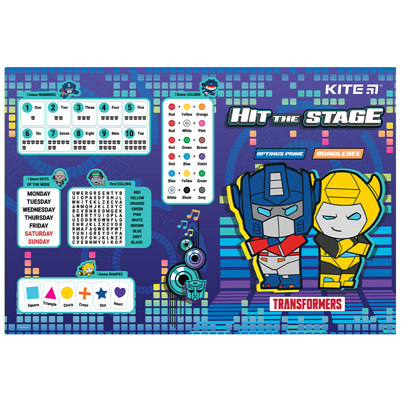 Підкладка настільна, 42,5*29см. PP Transformers TF22-207 Kite