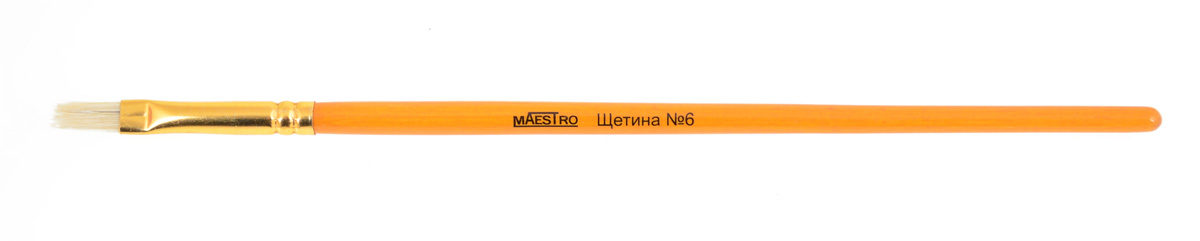 Пензель художній Maestro щетина, плоский №6, 310346, 1Вересня