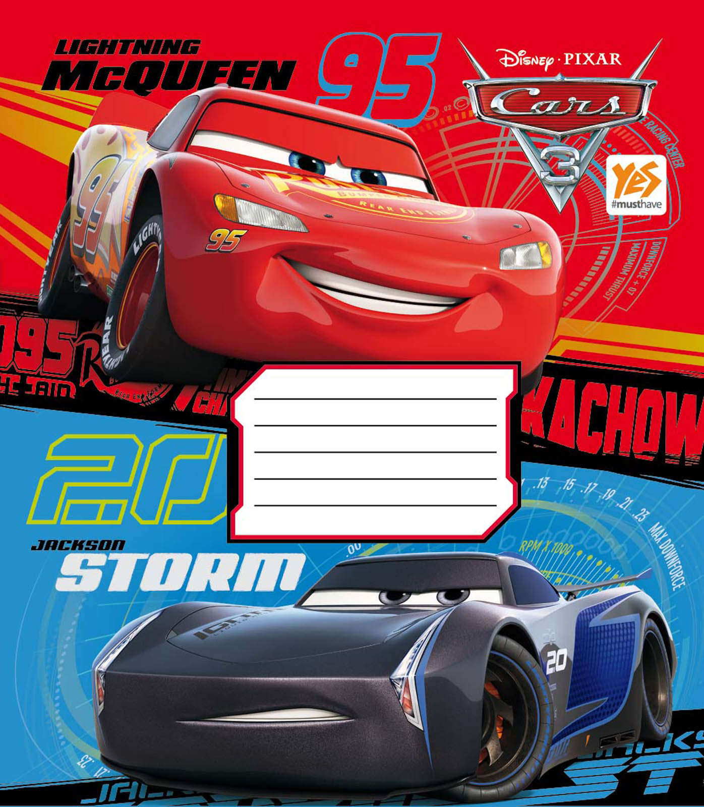 Зошит А5/12 арк лінія YES УФвиб Cars double race 760981