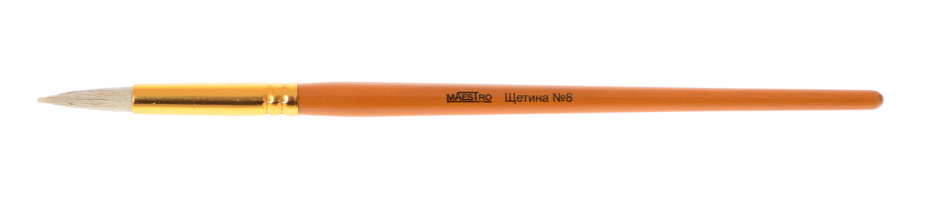 Пензель художній Maestro щетина, круглий № 8, 310356, 1Вересня