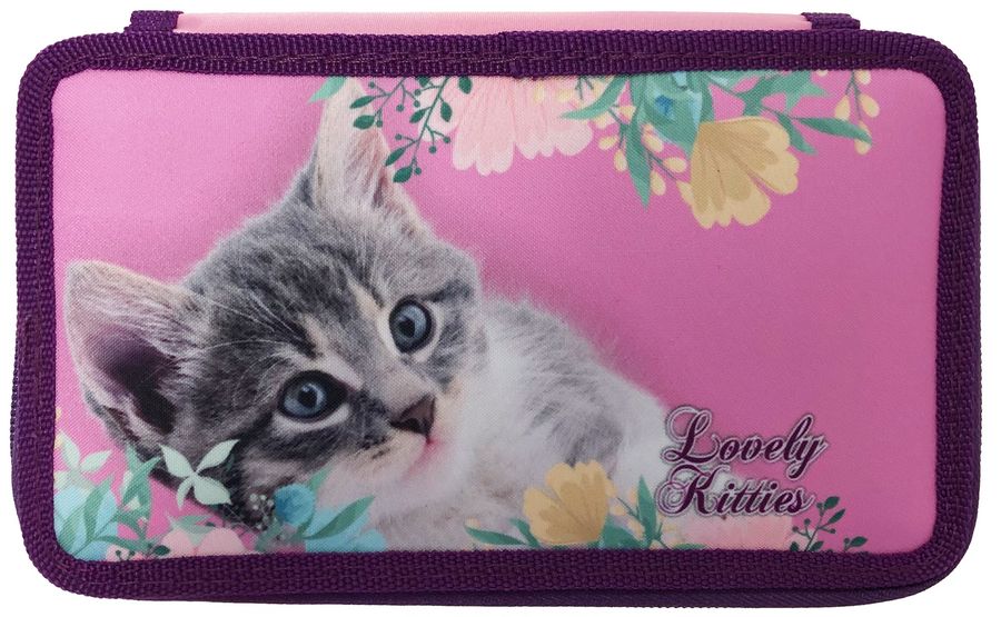 Пенал 2-яр наповнений Lovely Kitties, 210/70D PL, 20501С, Class