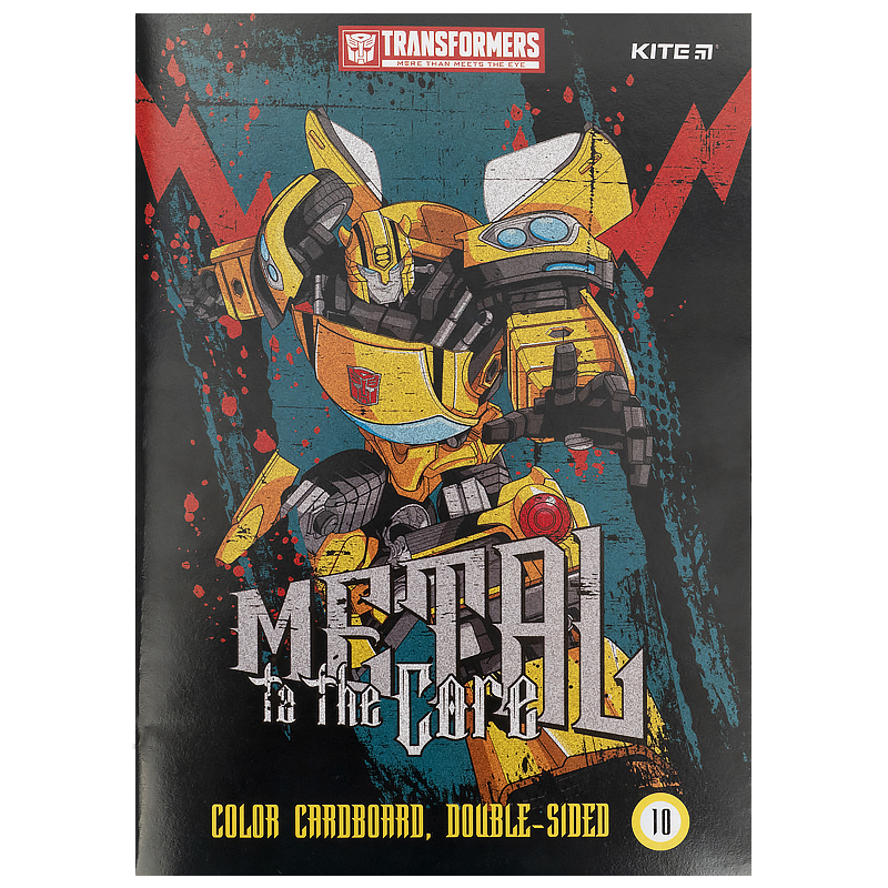 Картон кольоровий двостор. (10арк/10кол), А4 Transformers TF21-255 Kite