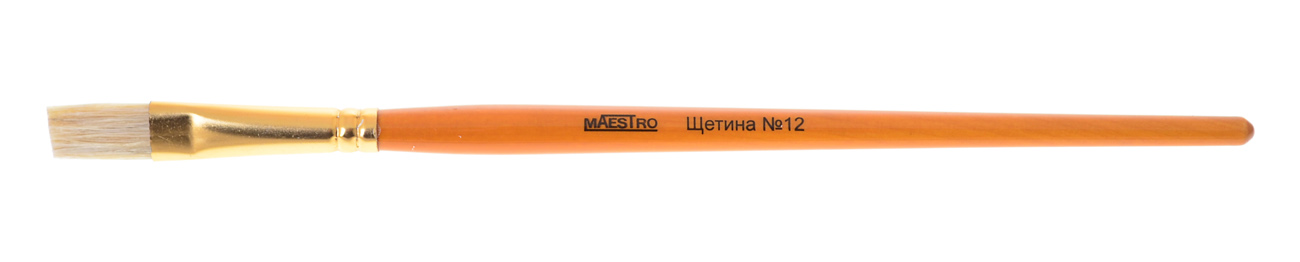 Пензель художній Maestro щетина, плоский №12, 310349, 1Вересня