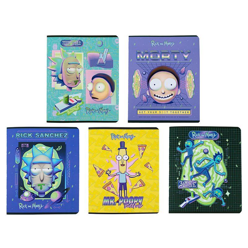 Зошит 24 арк., клітинка, софт тач + УФ лак, Rick and Morty RM23-238 Kite