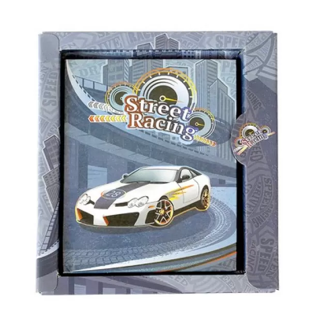 Блокнот А6 лінія, з глітером у тонкій коробці, серія Street raacing 4025 Kidis
