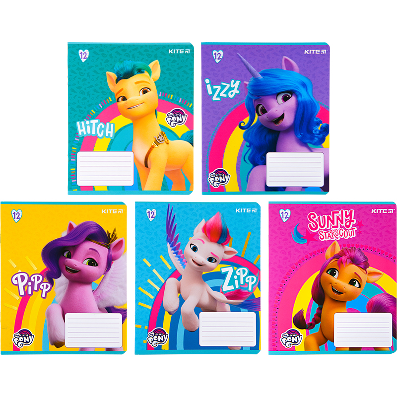 Зошит 12 арк., лінія, софт тач + УФ лак, My Little Pony LP22-234 Kite