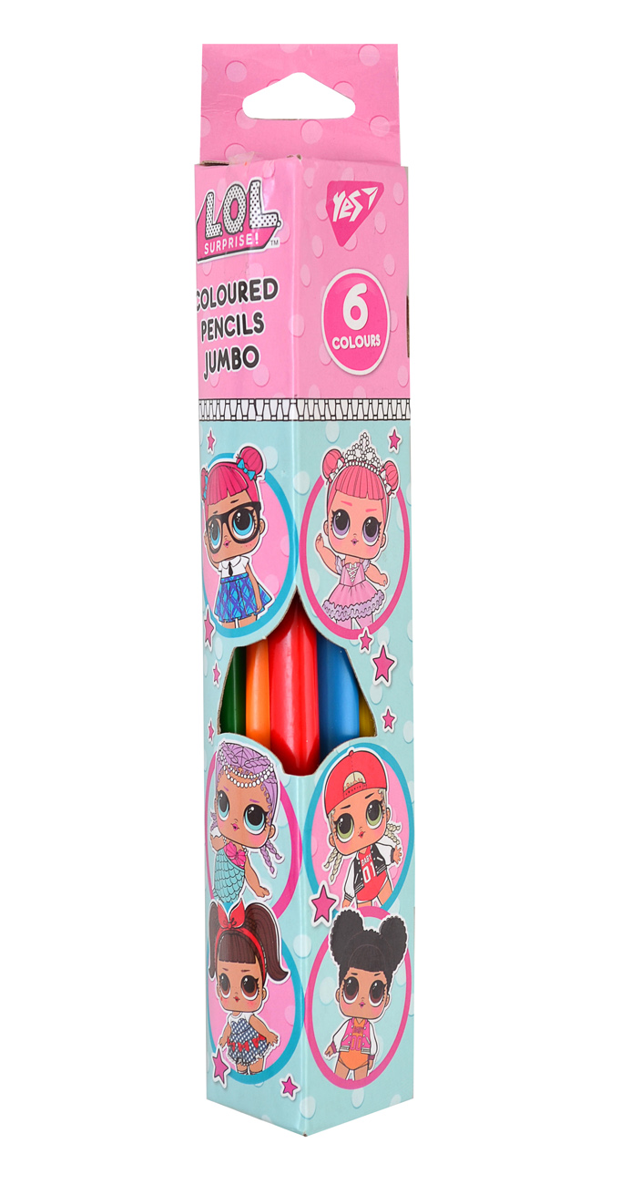 Олівці кольорові тригранні, Jumbo, 6 шт. 
