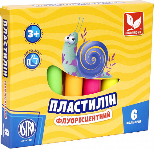 Пластилін флуоресцентний 6 кольорів 83811906-UA Школярик