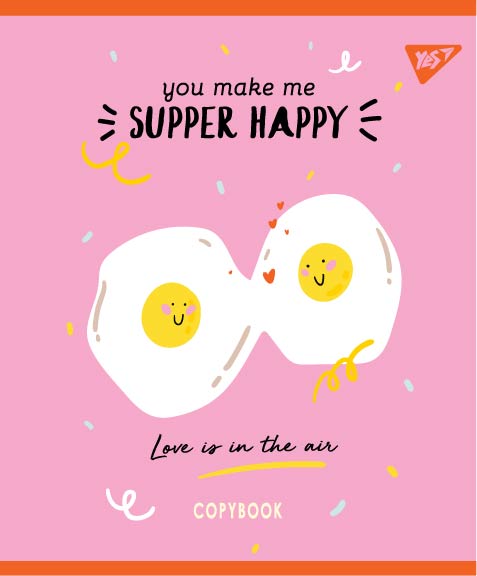 Зошит А5/12 арк кліт YES мат.ВДЛ+УФ-виб. Happy 764203