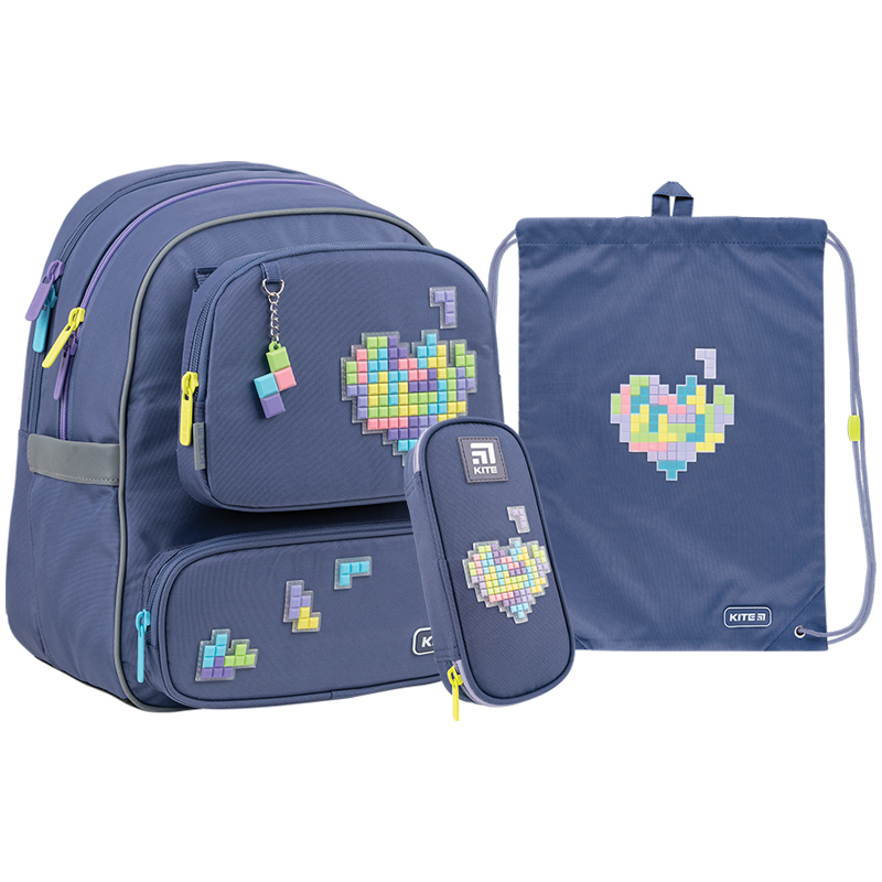 Набір рюкзак + пенал + сумка для взуття Kite SET_K22-756S-1 Tetris