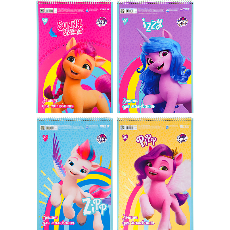 Зошит для малювання, 30 арк., спір., софт тач + УФ лак, My Little Pony LP22-243 Kite