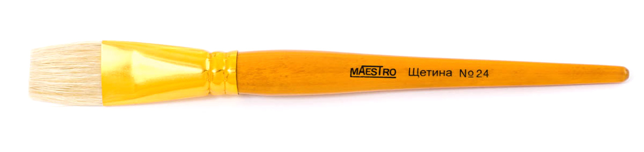 Пензель художній Maestro щетина, плоский №24, 310352, 1Вересня