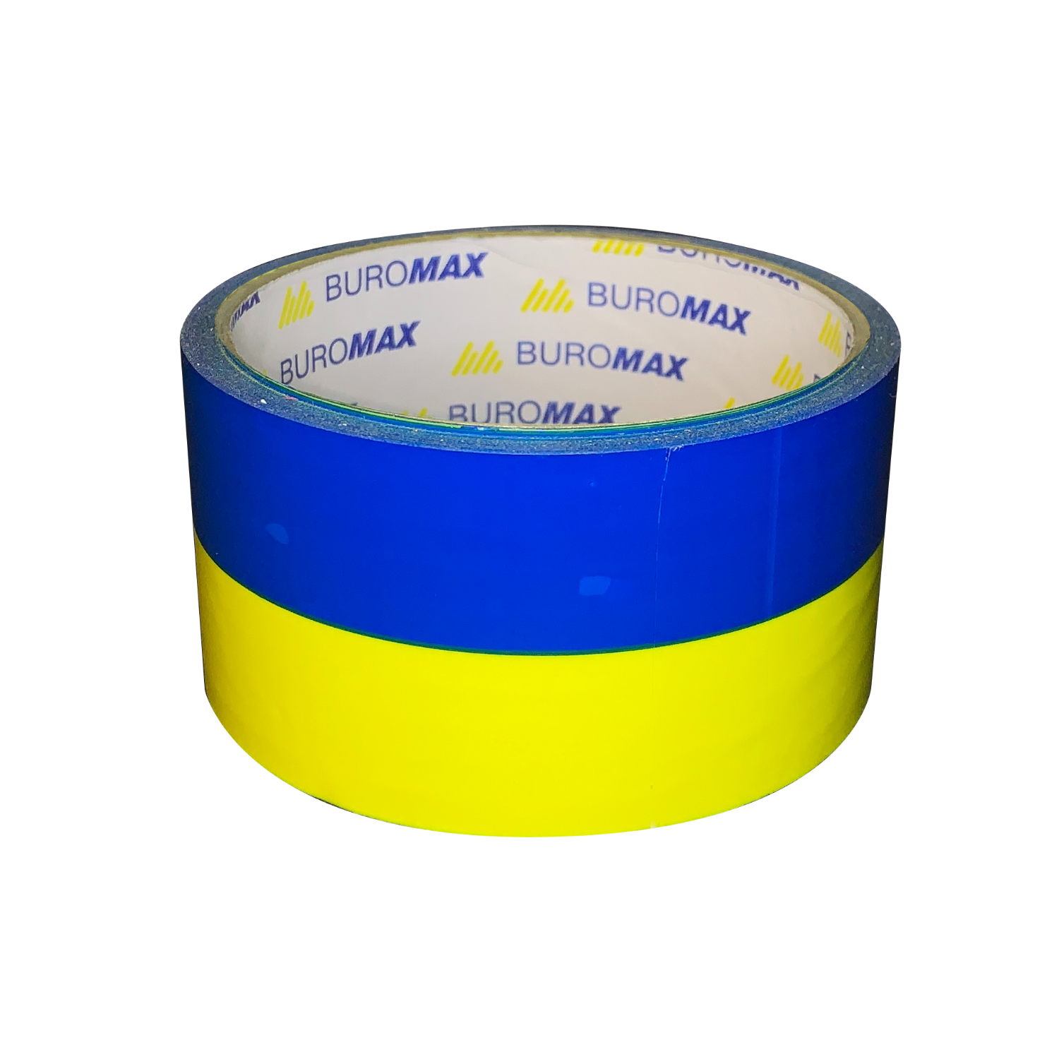 Клейка стрічка пакувальна 48мм*35м, синьо-жовта, BM.7007-85