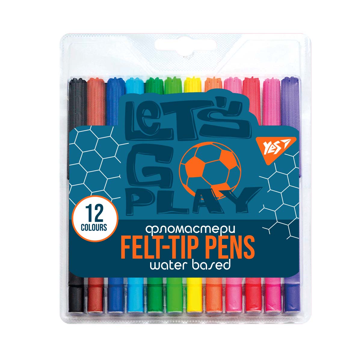 Фломастери 12 кол. Football, на водній основі, 650483 YES (ТЕРМІН)