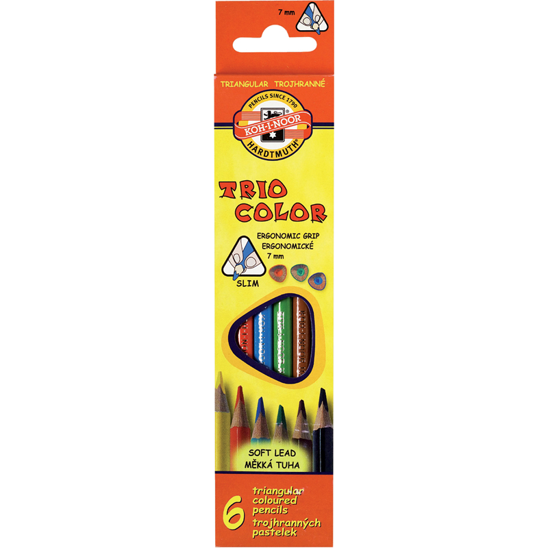 Олiвцi кольоровi Triocolor,  6шт., 3131 Koh-i-noor