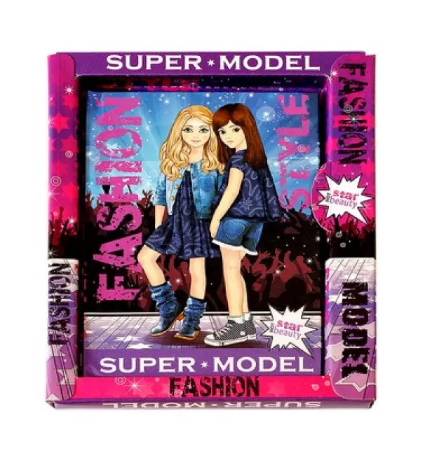 Блокнот А6 лінія, з глітером у тонкій коробці, серія Super model 4026 Kidis