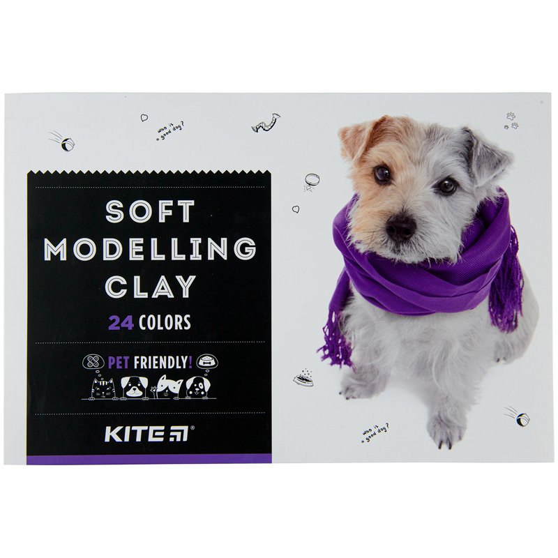 Пластилін восковий, 24 кольори, 480 г. Kite Dogs K22-089 Kite